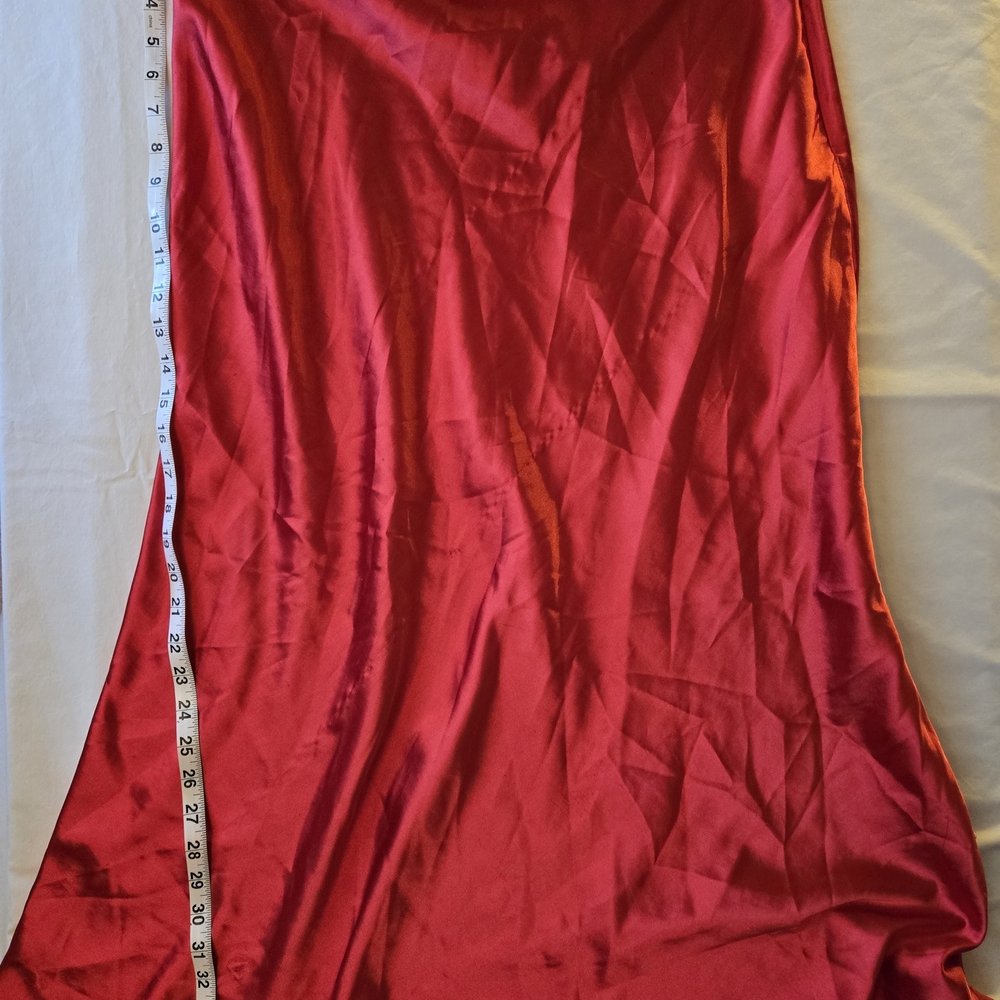 Red Satin Women's Skirt